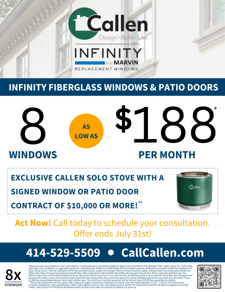 8 INFINITY FIBERGLASS WINDOWS AS LOW AS $188 PER MONTH!